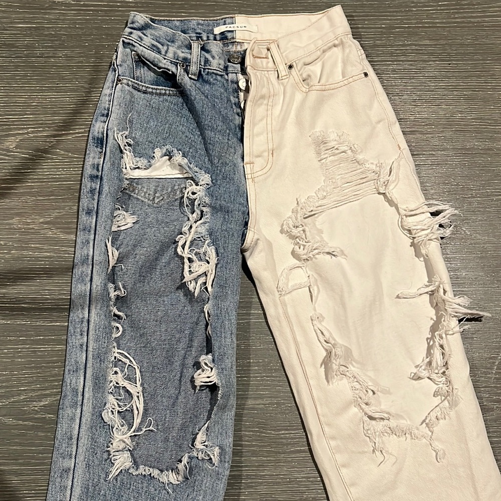 White and Blue PacSun jeans